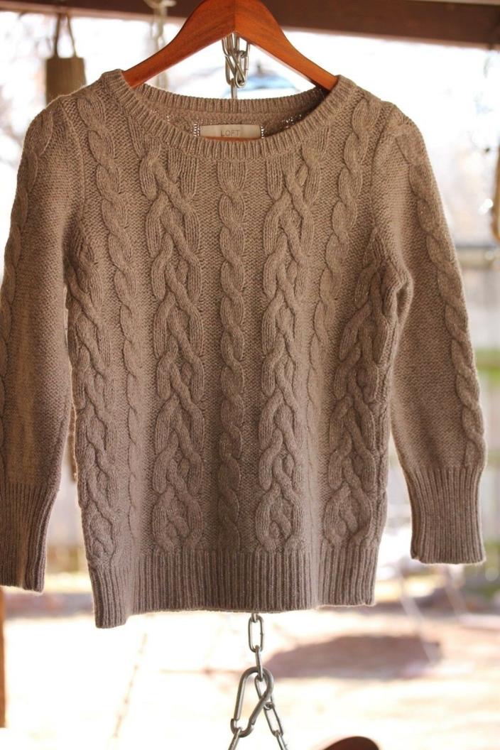 ANN TAYLOR LOFT Wool Sweater 3/4 Sleeves Women's Size Small