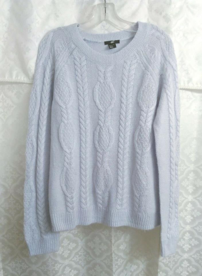 Blue Pullover Cable Knit Sweater Super Soft by H&M Sz Large NWOT