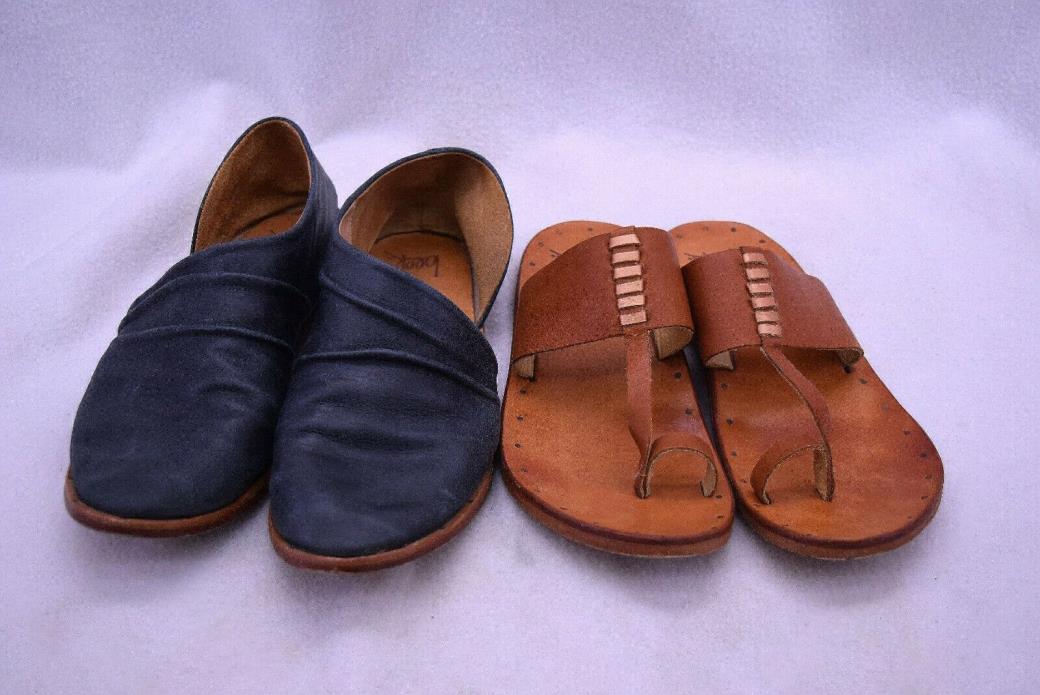 Beek Leather Shoes & Sandles 2 Pair Lot - Women's Size 9 'Egres' and 'Stork'