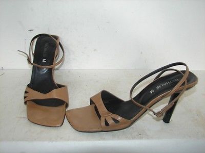 NATHALIE M. Womens Brown Strappy Sandals Shoes 9 B!