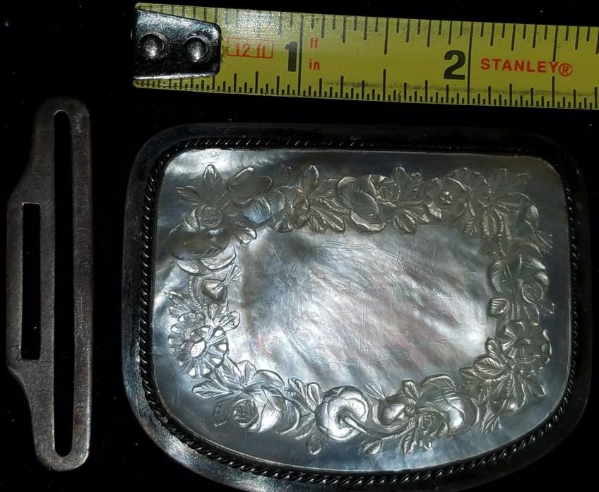 Silver Pearl Belt Buckle