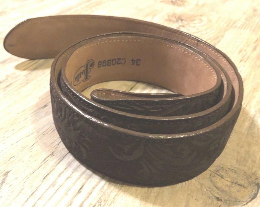 Justin's Majestic Lady Brown Tooled Leather Belt Womens Sz 34 C20898