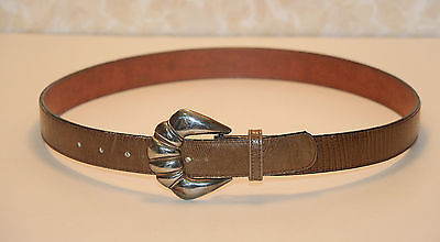 REPTILE BROWN TAN LEATHER BELT 34-38