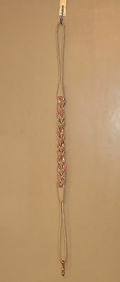 IVORY PINK BLUE BRAIDED STRETCH ROPE BELT 36-44