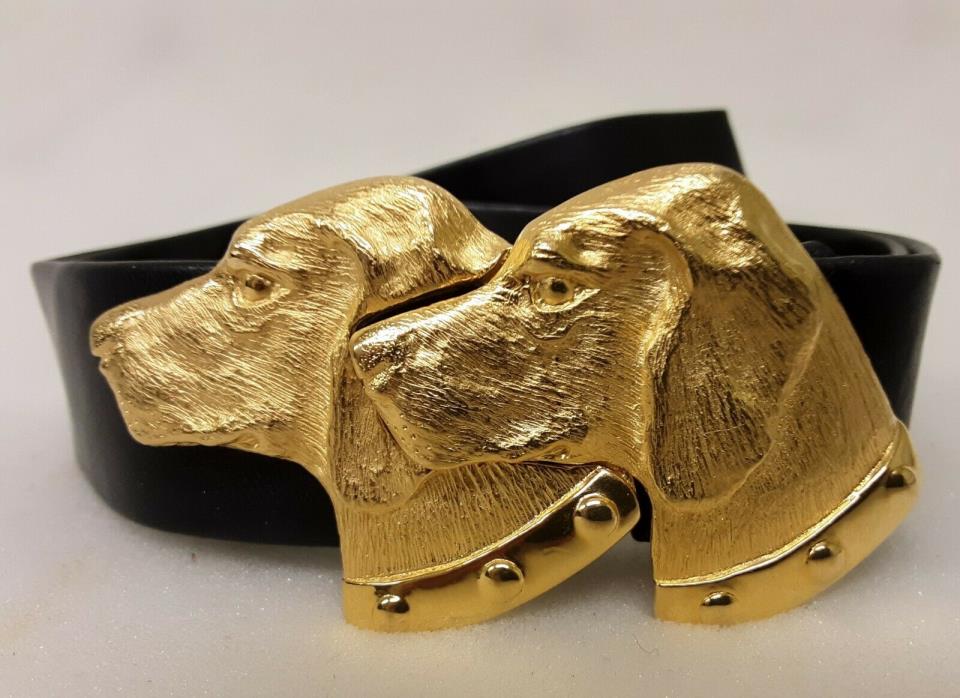 PAUQUETTE VINTAGE BY TALBOT'S DOG BUCKLE ON BELT 42