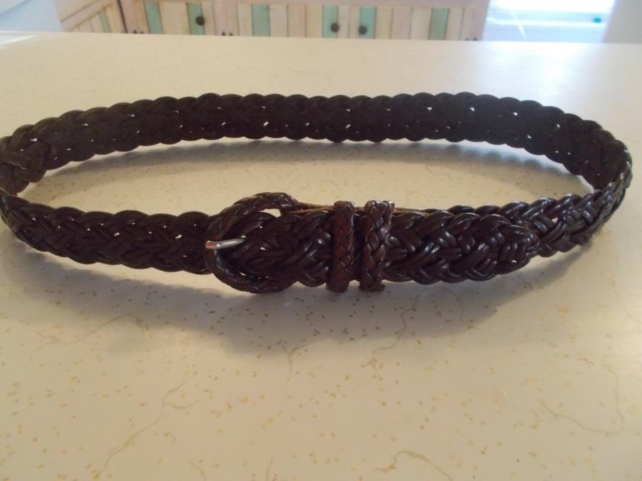 TALBOT'S GENUINE LEATHER BELT BRAIDED  BROWN SIZE SMALL
