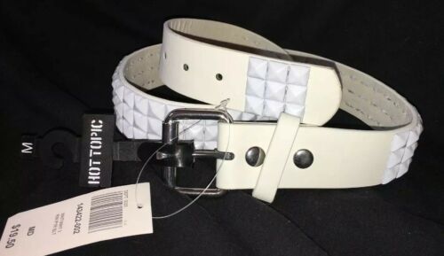 Womens Belt Hot Topic White Pyramid Studded Belt Medium New With Tags Punk Emo
