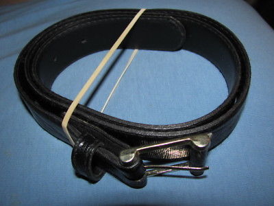 Womens Faux Leather Black Textured Belt Size 14