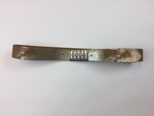 NEW RALPH LAUREN  WOmen's Leather Belt Large Silver Brown $60