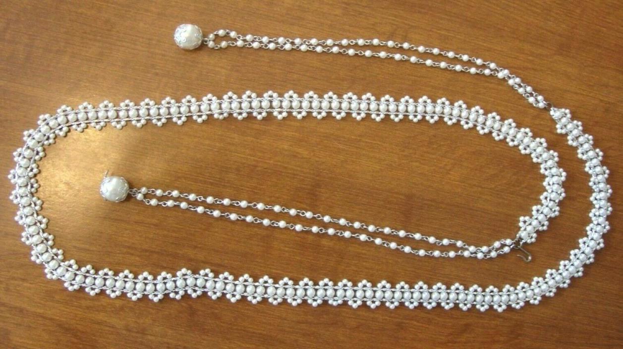 Dainty PEARL Chain BELT Fits to 36 Inch Waist + 9