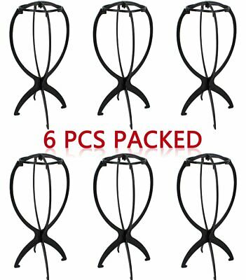 Black Wig Stand Portable Stand Dryer 6P