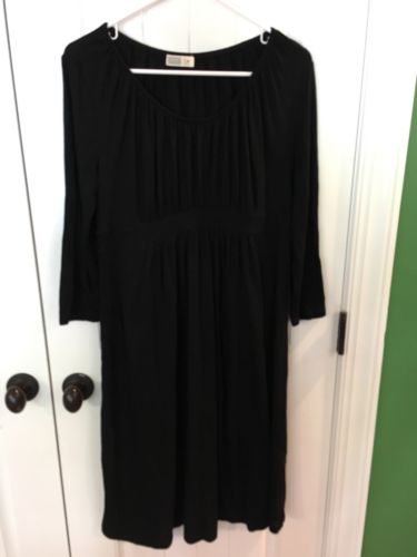 Knit Maternity Dress Old Navy Medium Black Empire 3/4 Sleeves
