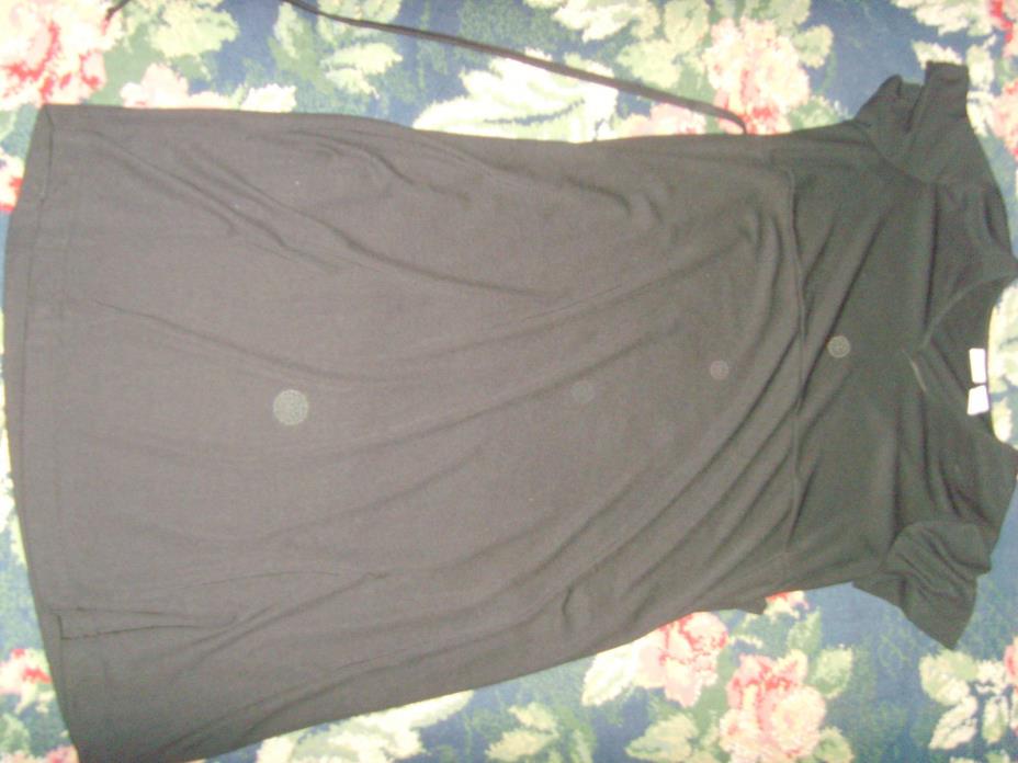 GUC In Due Time Maternity dress womens size M black short sleeve classic comfy