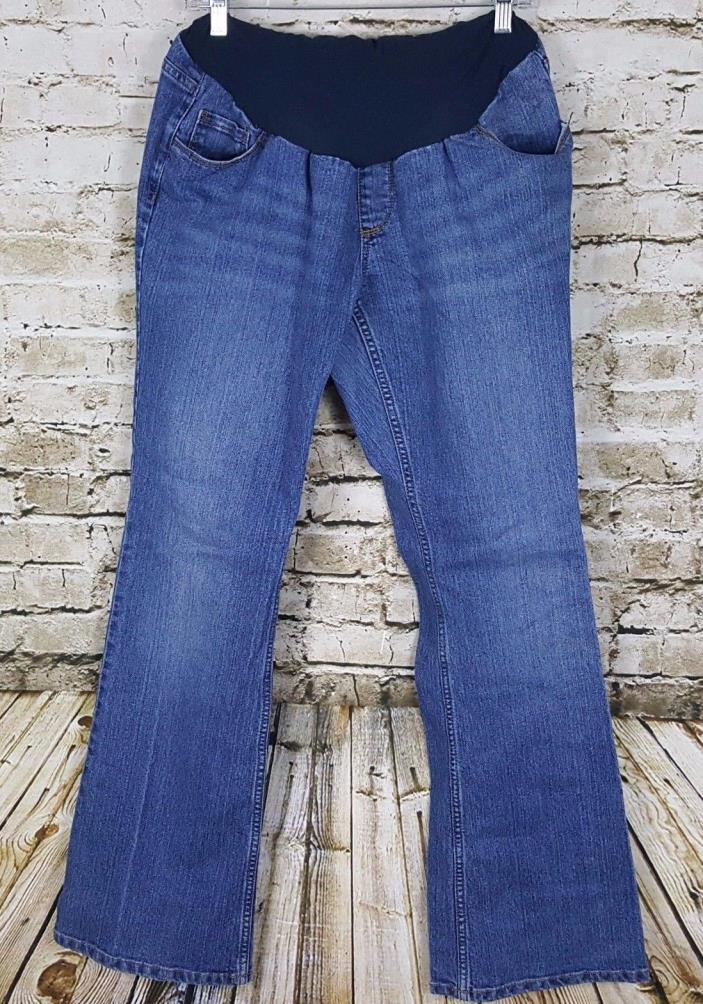 MOTHERHOOD MATERNITY Comfort Belly Dark Wash Jeans Elastic Band Size L Denim