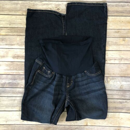 Indigo Blue Womens Maternity Boot Cut Jeans Size M Long Dark Wash