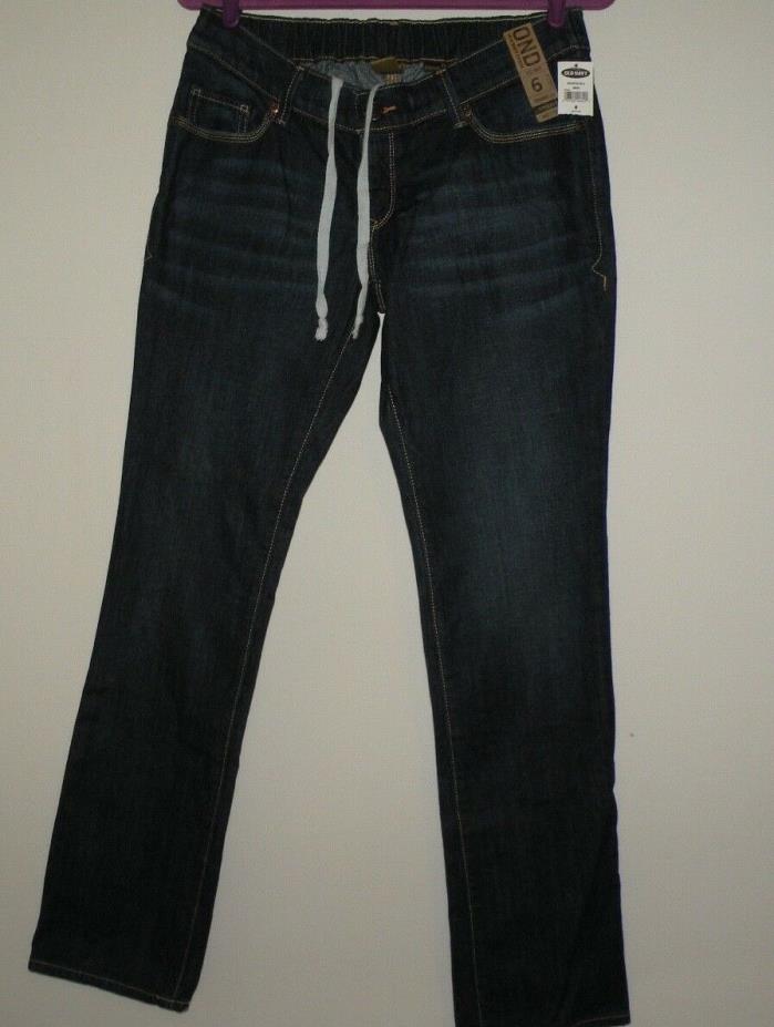 Old Navy Denim Maternity Jeans Real waist straight leg 6 regular stretch NWT