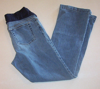 Women's Gap Maternity Long & Lean Boot Cut Stretch Blue Denim Jeans 12
