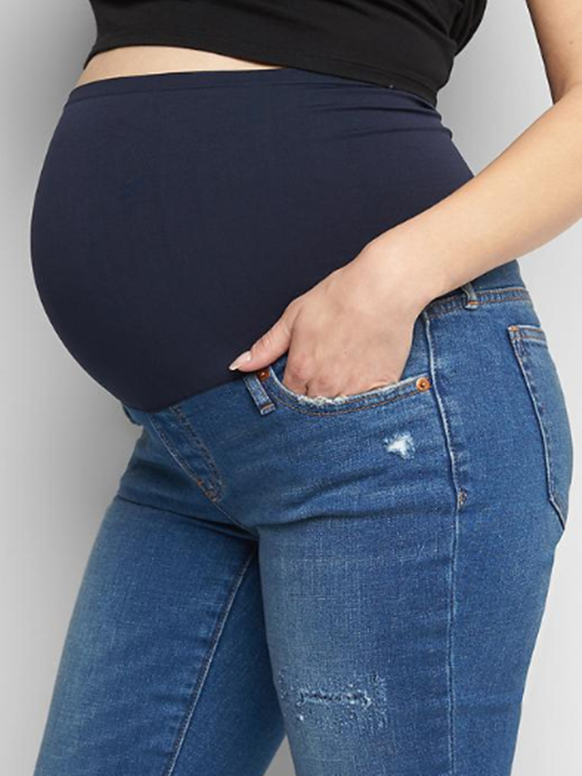 GAP 1969 Maternity Full Panel frayed best girlfriend jeans Size 26 / 2