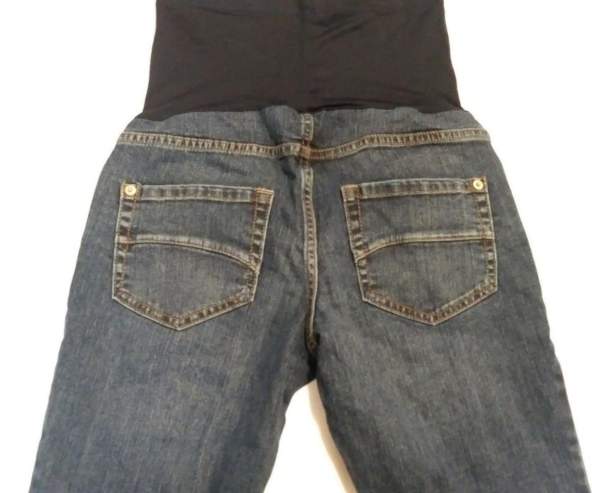 Liz Lange Maternity Jeans Full panel Size 2 dark wash boot cut Five pocket  F42