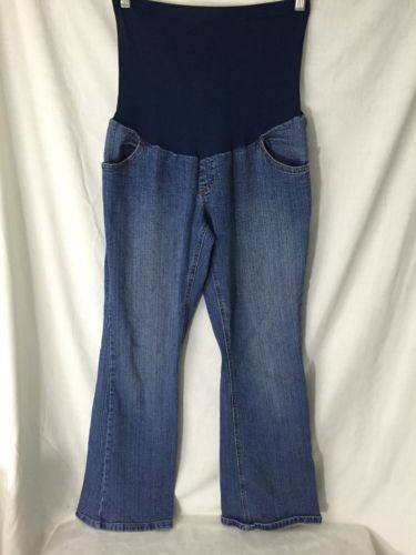 TWO HEARTS MATERNITY Medium Blue Denim Stretch Jeans Bootcut Size Small
