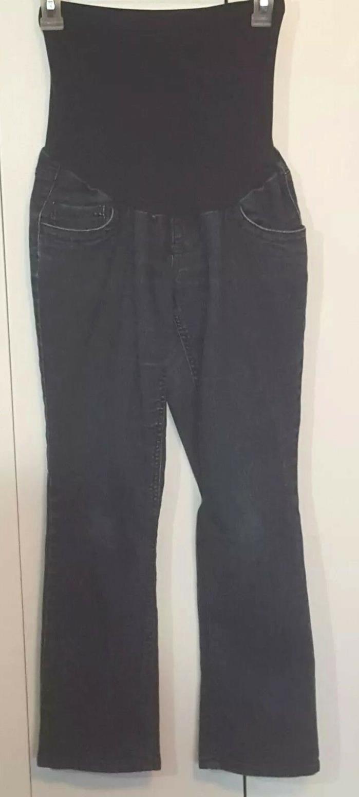 Indigo Blue Women's Maternity Jeans Cotton Blend Blue Full Panel Medium Petite