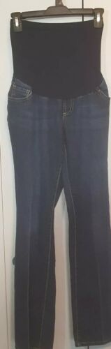 Indigo Blue Women's Maternity Jeans Cotton Blend Blue Full Panel Medium