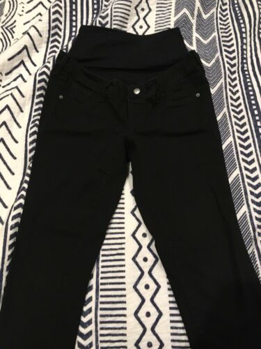 Old Navy Maternity Never-Fade Premium Full-Panel Rockstar Jeans Black ~ 6 Long