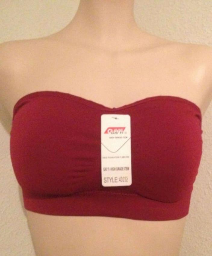 BANDEAU LOW-CUT TUBE TOP BRA SEAMLESS STRAPSLESS REMOVABLE CUP PADS ONE SIZE FIT