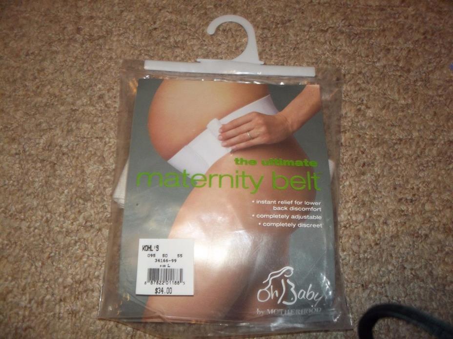NEW Ultimate Maternity Belt Oh Baby Motherhood Adjustable Spandex White LARGE