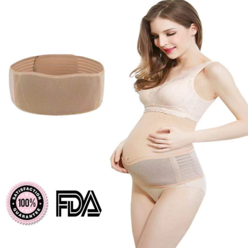 Maternity Belt Pregnancy Support Elastic Belly Band Abdominal Binder Beige