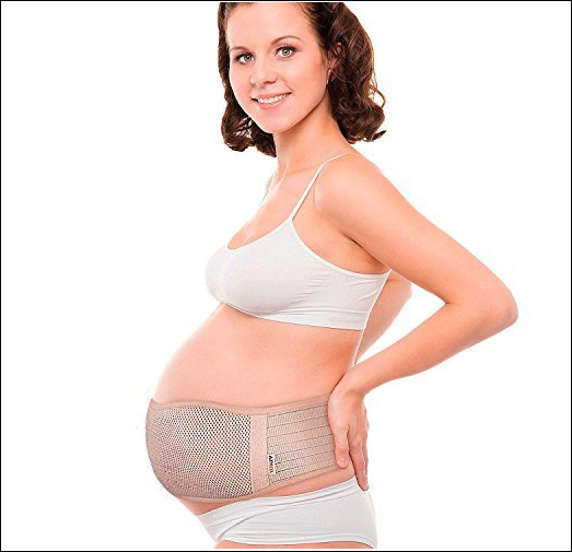 AZMED Maternity Belt, Breathable Abdominal Binder, Back Support, One Size, Beige