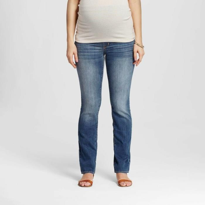 LIZ LANGE MATERNITY - OverThe Belly Denim Blue Jeans - MEDIUM - 6