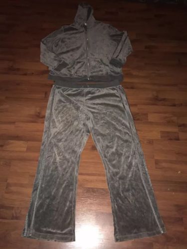 MATERNITY Gray “Velour” Zip Up Hoodie/pants Set      Size (16/18)XL