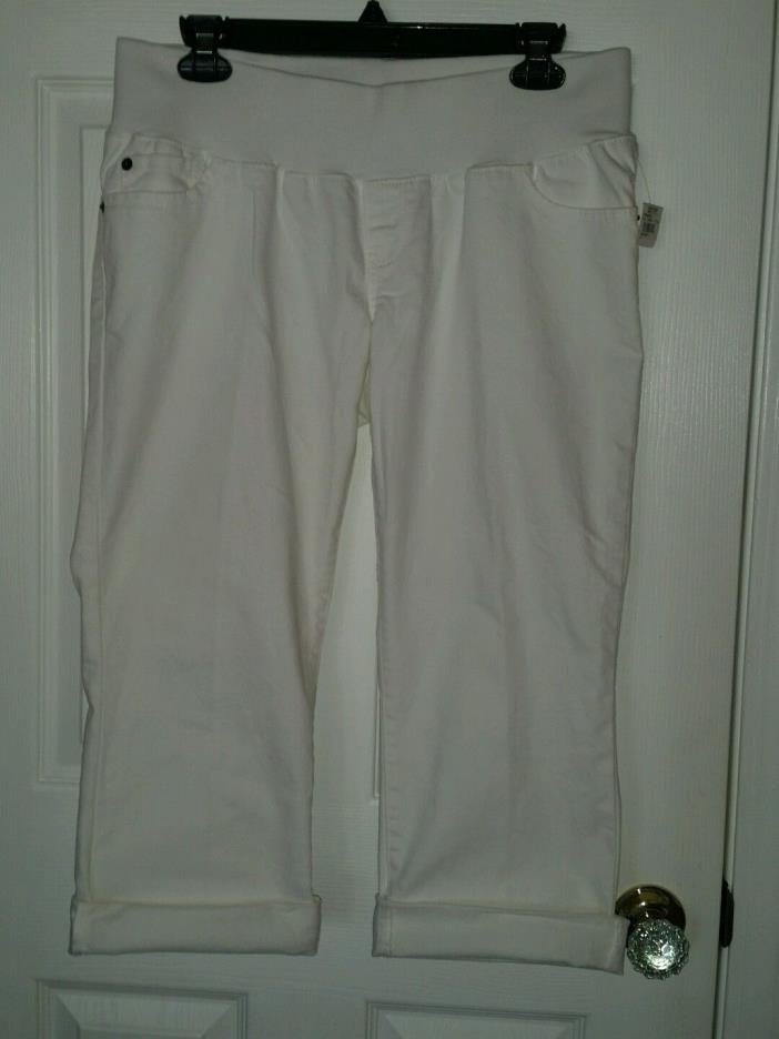 Maternity Women's Liz Claiborne Capri, White  SZ 8