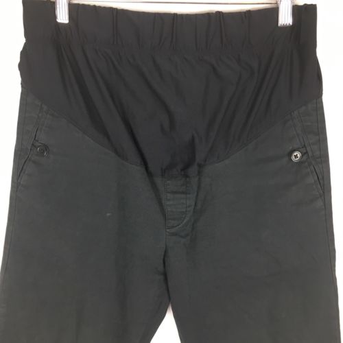 Gap Maternity Capris Womens 4 Black Cotton Elastic Waist Cropped Capri Pants L35