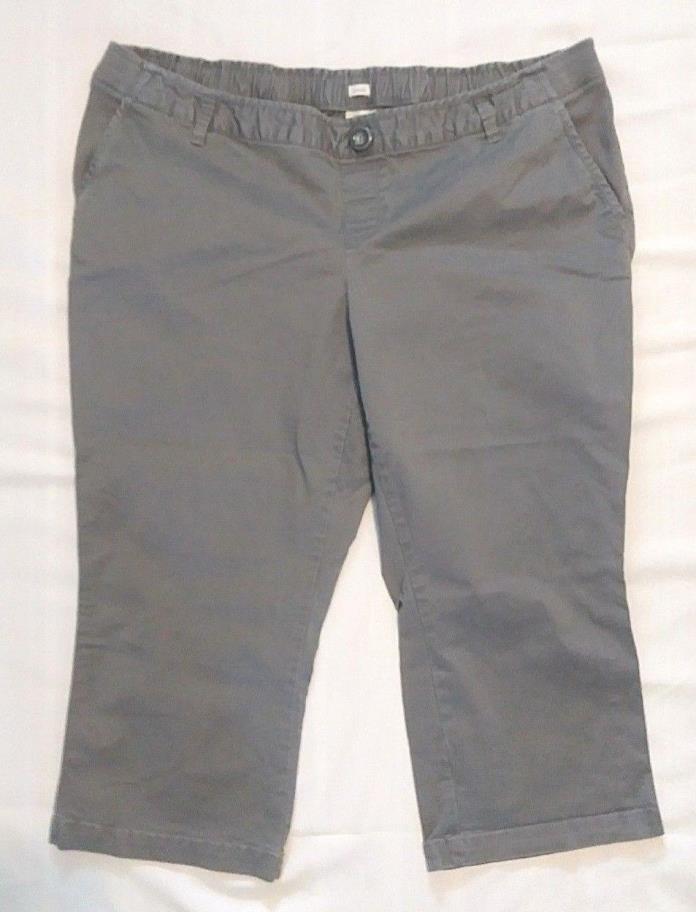 Old Navy Stretch Maternity Size 14 Gray Low Rise Waist Cropped Capri Pants