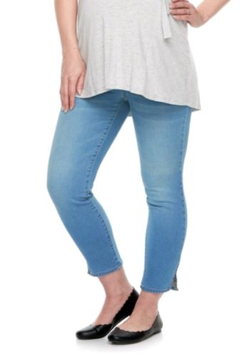 a: glow Maternity Capri Denim Jeans Full Belly Panel ~Size 16~ NWT (MSRP $50.00)