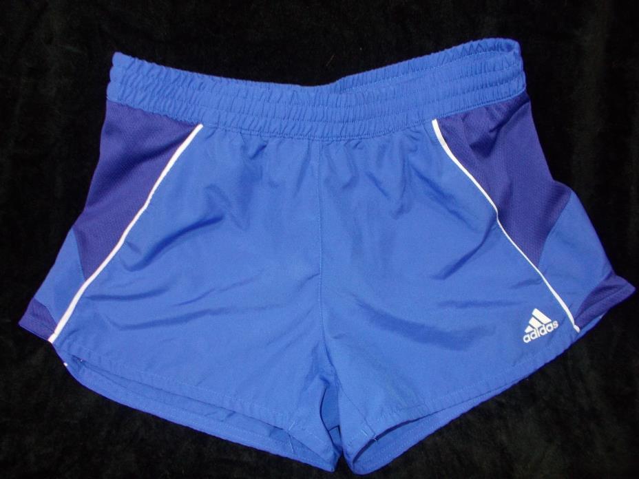 Adidas shorts women's size small running summer sports blue drawstring