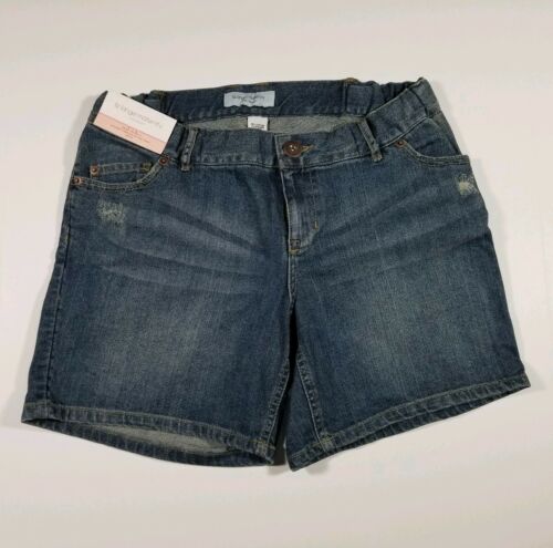 NEW Liz Lange Maternity Women's Small Blue Denim Shorts STRETCH Size ( S ) NWT