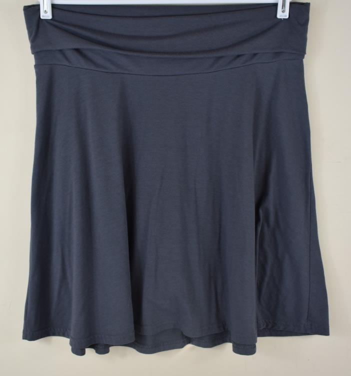 Women's Size Large L Old Navy Maternity Gray Fold Over Waist Skirt 21.5in. Long