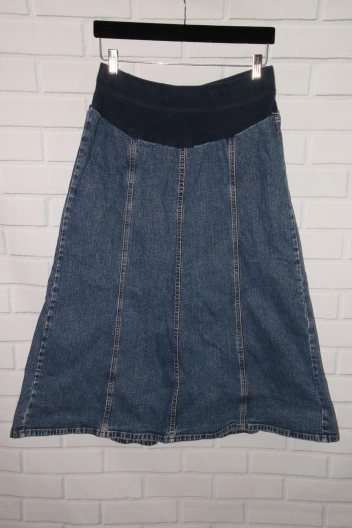 Motherhood Maternity Denim Skirt Size Medium Modest Below Knee No Slit