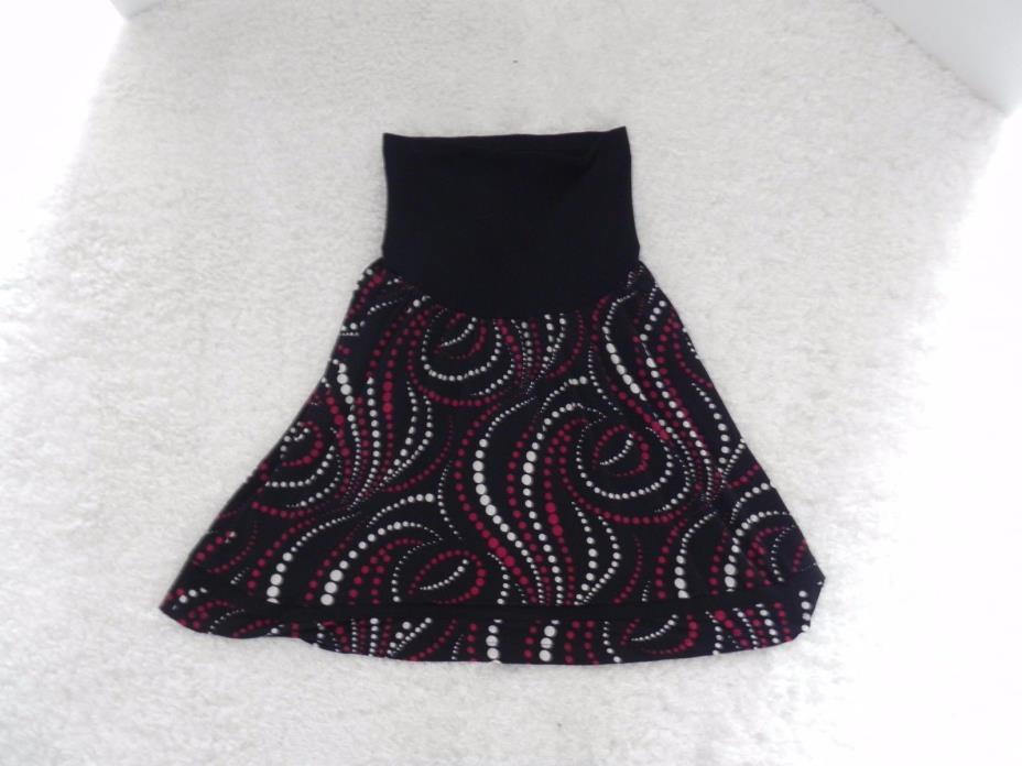 Motherhood Maternity size large skirt black red white polka dots
