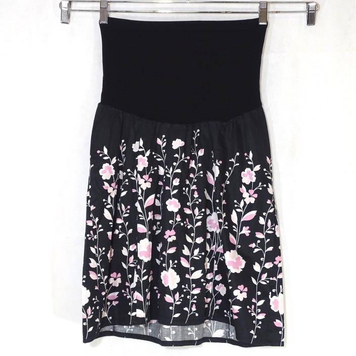 Motherhood Maternity Skirt with Stretch Belly Panel Women Size M Black Pink