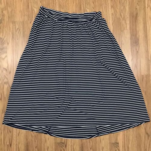 Liz Lange Maternity Womens XL Navy & White Striped Maxi Skirt
