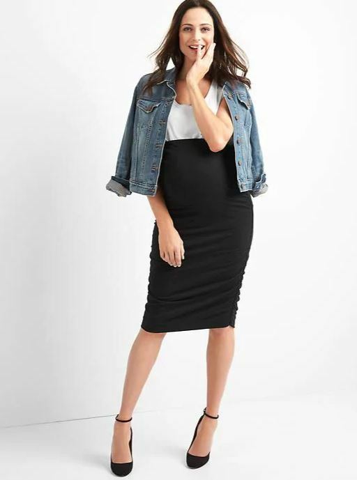 Gap NWT NEW Maternity Full Panel Ruched Pencil Skirt Small Medium Large $49