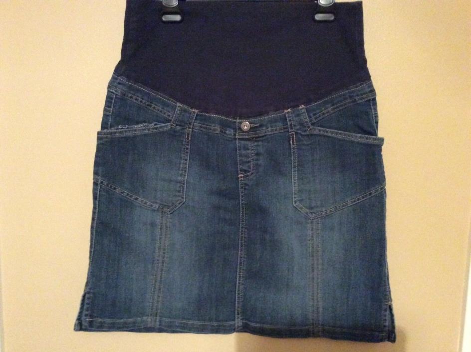 Maternity Thyme Jeans Denim Skirt Dark Blue Size L