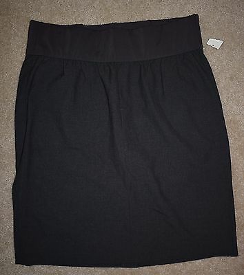 New Gap Maternity Sz 8 Skirt Straight Pencil Charcoal Gray Stretch Belly Panel