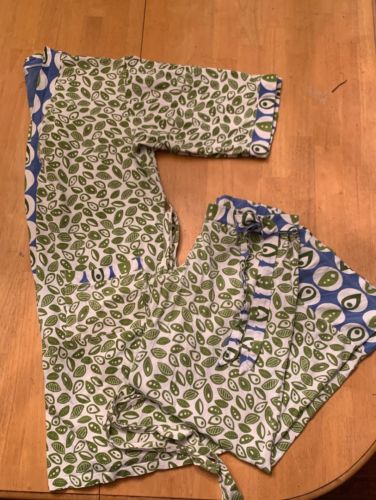 Olian Nursing PJ Pajama Bottoms & Robe Size L Large Comfy Beautiful Print