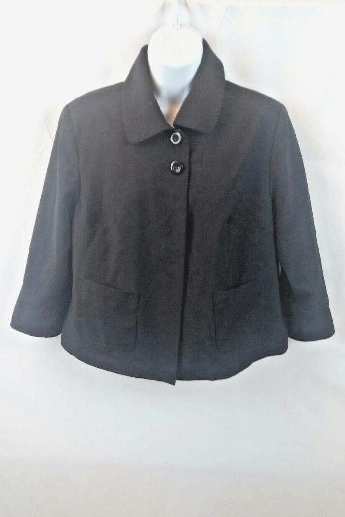 Duo Maternity Women's Blazer Suit Jacket Black Lined Front Pockets Size Medium