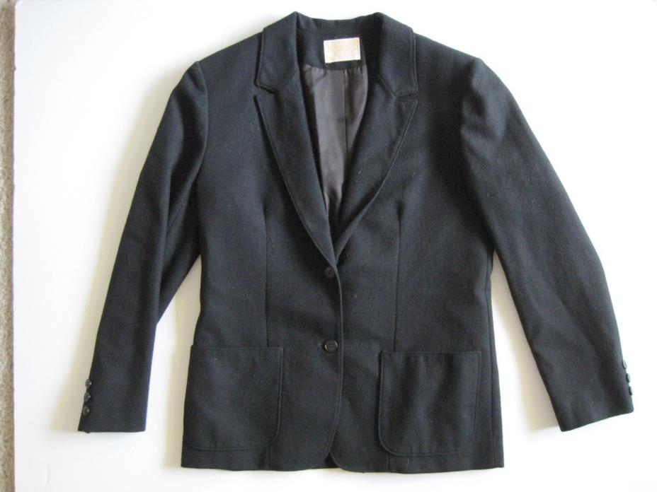 Vintage Pendleton Black Blazer Jacket 100% Virgin Wool Women's 6